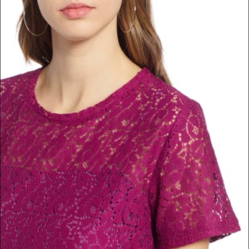 Halogen Short Sleeve Lace Tee - Picture 2 of 7